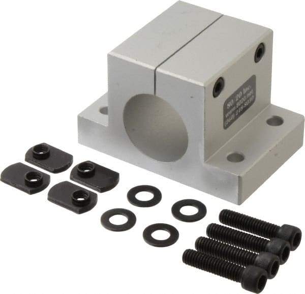 80/20 Inc. - 1-1/2 Inch Wide x 2-1/2 Inch High x 3-7/8 Inch Deep Double Horizontal Base - 1.505 Inch Hole x 0.328 Inch Bolt Hole Diameter - Americas Industrial Supply