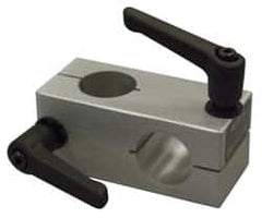 80/20 Inc. - 2 Inch Wide x 2 Inch High x 3 Inch Deep Quick Stanchion Cross Clamp - 1.004 Inch Hole x 0.257 Inch Bolt Hole Diameter - Americas Industrial Supply