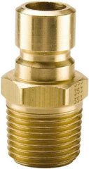 Parker - 3/8 NPTF Brass Hydraulic Hose Male Pipe Thread Nipple - 200 psi, 6 GPM, Series Moldmate - Americas Industrial Supply