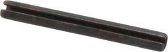 Made in USA - 1/8" Diam x 1-1/8" Long Slotted Spring Pin - Grade 1070-1090 Alloy Steel, Black Oxide Finish - Americas Industrial Supply
