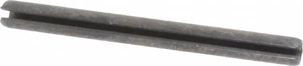 Made in USA - 1/8" Diam x 1-3/8" Long Slotted Spring Pin - Grade 1070-1090 Alloy Steel, Black Oxide Finish - Americas Industrial Supply