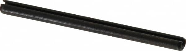 Made in USA - 1/8" Diam x 1-3/4" Long Slotted Spring Pin - Grade 1070-1090 Alloy Steel, Black Oxide Finish - Americas Industrial Supply