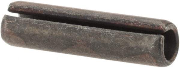Made in USA - 3/16" Diam x 3/4" Long Slotted Spring Pin - Grade 1070-1090 Alloy Steel, Black Oxide Finish - Americas Industrial Supply