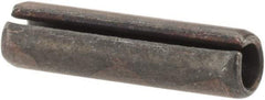 Made in USA - 3/16" Diam x 3/4" Long Slotted Spring Pin - Grade 1070-1090 Alloy Steel, Black Oxide Finish - Americas Industrial Supply