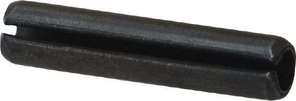 Made in USA - 3/16" Diam x 7/8" Long Slotted Spring Pin - Grade 1070-1090 Alloy Steel, Black Oxide Finish - Americas Industrial Supply