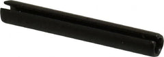 Made in USA - 3/16" Diam x 1-3/8" Long Slotted Spring Pin - Grade 1070-1090 Alloy Steel, Black Oxide Finish - Americas Industrial Supply