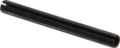 Made in USA - 3/16" Diam x 1-7/8" Long Slotted Spring Pin - Grade 1070-1090 Alloy Steel, Black Oxide Finish - Americas Industrial Supply