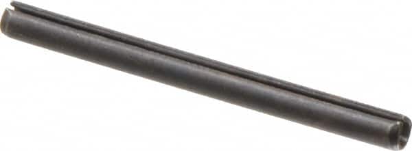 Made in USA - 3/16" Diam x 2-1/4" Long Slotted Spring Pin - Grade 1070-1090 Alloy Steel, Black Oxide Finish - Americas Industrial Supply