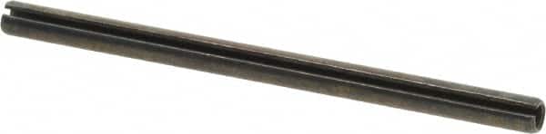 Made in USA - 3/16" Diam x 3" Long Slotted Spring Pin - Grade 1070-1090 Alloy Steel, Black Oxide Finish - Americas Industrial Supply