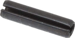 Made in USA - 1/4" Diam x 1" Long Slotted Spring Pin - Grade 1070-1090 Alloy Steel, Black Oxide Finish - Americas Industrial Supply