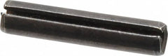 Made in USA - 1/4" Diam x 1-1/4" Long Slotted Spring Pin - Grade 1070-1090 Alloy Steel, Black Oxide Finish - Americas Industrial Supply