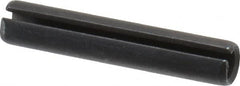 Made in USA - 1/4" Diam x 1-3/8" Long Slotted Spring Pin - Grade 1070-1090 Alloy Steel, Black Oxide Finish - Americas Industrial Supply