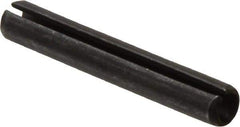 Made in USA - 1/4" Diam x 1-5/8" Long Slotted Spring Pin - Grade 1070-1090 Alloy Steel, Black Oxide Finish - Americas Industrial Supply