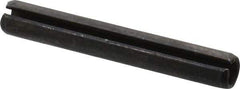 Made in USA - 1/4" Diam x 1-3/4" Long Slotted Spring Pin - Grade 1070-1090 Alloy Steel, Black Oxide Finish - Americas Industrial Supply