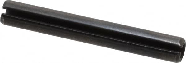 Made in USA - 1/4" Diam x 1-7/8" Long Slotted Spring Pin - Grade 1070-1090 Alloy Steel, Black Oxide Finish - Americas Industrial Supply