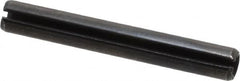 Made in USA - 1/4" Diam x 1-7/8" Long Slotted Spring Pin - Grade 1070-1090 Alloy Steel, Black Oxide Finish - Americas Industrial Supply