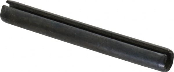 Made in USA - 1/4" Diam x 2" Long Slotted Spring Pin - Grade 1070-1090 Alloy Steel, Black Oxide Finish - Americas Industrial Supply