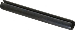 Made in USA - 1/4" Diam x 2" Long Slotted Spring Pin - Grade 1070-1090 Alloy Steel, Black Oxide Finish - Americas Industrial Supply