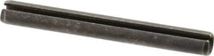 Made in USA - 1/4" Diam x 2-1/4" Long Slotted Spring Pin - Grade 1070-1090 Alloy Steel, Black Oxide Finish - Americas Industrial Supply