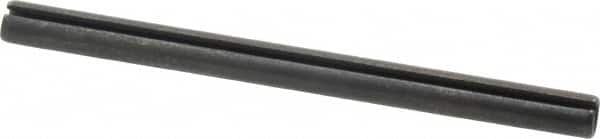 Made in USA - 1/4" Diam x 3-1/2" Long Slotted Spring Pin - Grade 1070-1090 Alloy Steel, Black Oxide Finish - Americas Industrial Supply