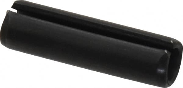 Made in USA - 5/16" Diam x 1-1/8" Long Slotted Spring Pin - Grade 1070-1090 Alloy Steel, Black Oxide Finish - Americas Industrial Supply