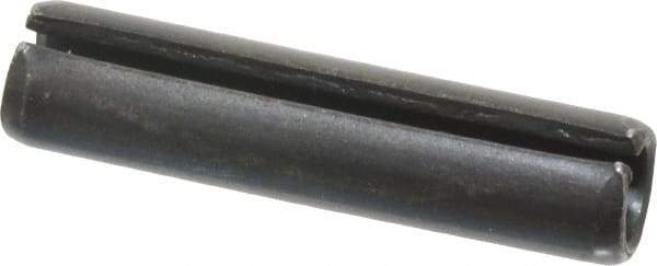 Made in USA - 5/16" Diam x 1-3/8" Long Slotted Spring Pin - Grade 1070-1090 Alloy Steel, Black Oxide Finish - Americas Industrial Supply