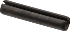 Made in USA - 5/16" Diam x 1-1/2" Long Slotted Spring Pin - Grade 1070-1090 Alloy Steel, Black Oxide Finish - Americas Industrial Supply