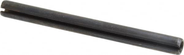 Made in USA - 5/16" Diam x 3-1/2" Long Slotted Spring Pin - Grade 1070-1090 Alloy Steel, Black Oxide Finish - Americas Industrial Supply