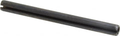 Made in USA - 5/16" Diam x 3-1/2" Long Slotted Spring Pin - Grade 1070-1090 Alloy Steel, Black Oxide Finish - Americas Industrial Supply
