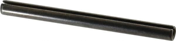 Made in USA - 5/16" Diam x 3-3/4" Long Slotted Spring Pin - Grade 1070-1090 Alloy Steel, Black Oxide Finish - Americas Industrial Supply