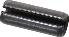 Made in USA - 3/8" Diam x 1" Long Slotted Spring Pin - Grade 1070-1090 Alloy Steel, Black Oxide Finish - Americas Industrial Supply