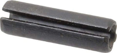 Made in USA - 3/8" Diam x 1-1/4" Long Slotted Spring Pin - Grade 1070-1090 Alloy Steel, Black Oxide Finish - Americas Industrial Supply