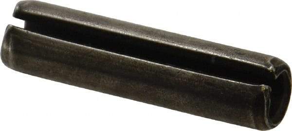 Made in USA - 3/8" Diam x 1-1/2" Long Slotted Spring Pin - Grade 1070-1090 Alloy Steel, Black Oxide Finish - Americas Industrial Supply