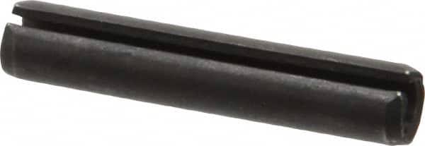 Made in USA - 3/8" Diam x 2" Long Slotted Spring Pin - Grade 1070-1090 Alloy Steel, Black Oxide Finish - Americas Industrial Supply