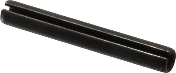 Made in USA - 3/8" Diam x 2-3/4" Long Slotted Spring Pin - Grade 1070-1090 Alloy Steel, Black Oxide Finish - Americas Industrial Supply