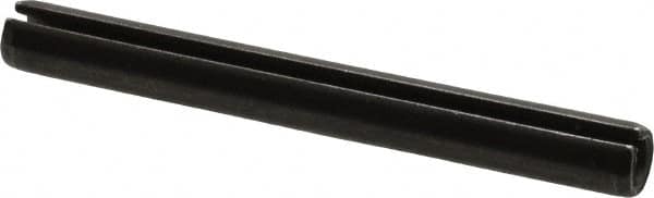 Made in USA - 3/8" Diam x 3-1/2" Long Slotted Spring Pin - Grade 1070-1090 Alloy Steel, Black Oxide Finish - Americas Industrial Supply