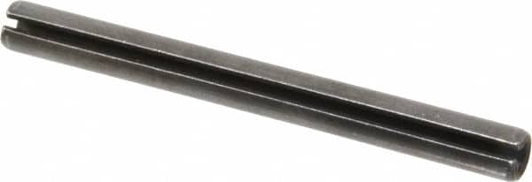 Made in USA - 3/8" Diam x 4" Long Slotted Spring Pin - Grade 1070-1090 Alloy Steel, Black Oxide Finish - Americas Industrial Supply