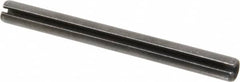 Made in USA - 3/8" Diam x 4" Long Slotted Spring Pin - Grade 1070-1090 Alloy Steel, Black Oxide Finish - Americas Industrial Supply