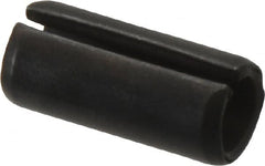 Made in USA - 7/16" Diam x 1" Long Slotted Spring Pin - Grade 1070-1090 Alloy Steel, Black Oxide Finish - Americas Industrial Supply