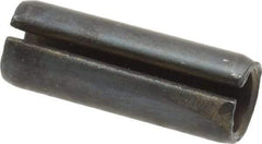 Made in USA - 7/16" Diam x 1-1/4" Long Slotted Spring Pin - Grade 1070-1090 Alloy Steel, Black Oxide Finish - Americas Industrial Supply