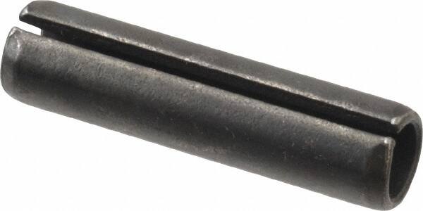 Made in USA - 7/16" Diam x 1-3/4" Long Slotted Spring Pin - Grade 1070-1090 Alloy Steel, Black Oxide Finish - Americas Industrial Supply