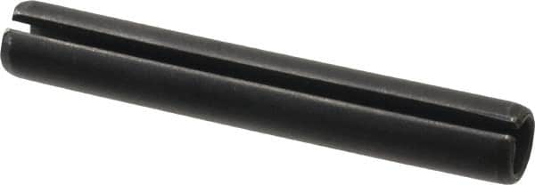 Made in USA - 7/16" Diam x 3" Long Slotted Spring Pin - Grade 1070-1090 Alloy Steel, Black Oxide Finish - Americas Industrial Supply
