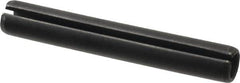 Made in USA - 7/16" Diam x 3" Long Slotted Spring Pin - Grade 1070-1090 Alloy Steel, Black Oxide Finish - Americas Industrial Supply