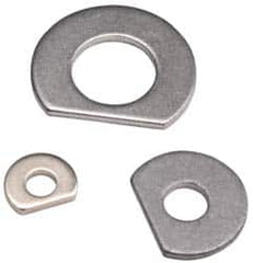 Made in USA - #3 Screw Size, 0.102" ID, 1008/1010 Steel Clipped Washer - 0.097 to 0.107" ID, 0.237 to 0.257" OD, 0.027 to 0.033" Thickness, Uncoated - Americas Industrial Supply