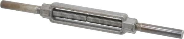 Made in USA - 5,200 Lb Load Limit, 3/4" Thread Diam, 6" Take Up, Steel Stub & Stub Turnbuckle - 8-1/4" Body Length, 1-1/16" Neck Length, 16" Closed Length - Americas Industrial Supply