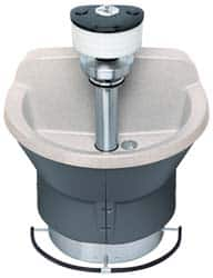 Bradley - Semi-Circular, Foot-Controlled, External Drain, 36" Diam, 3 Person Capacity, Bradstone, Wash Fountain - 1.25 GPM, 9" Bowl Depth, 29-1/4" High - Americas Industrial Supply