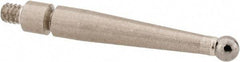 Mitutoyo - 2mm Ball Diam, Carbide, Ball Test Indicator Contact Point - 0.79" Contact Point Length, Use with Mitutoyo 513 Series Dial Test Indicators - Americas Industrial Supply