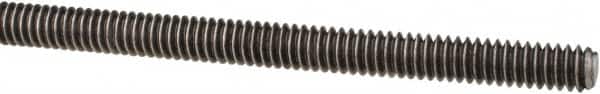 Made in USA - 1/4-20 UNC (Coarse), 3' Long, Low Carbon Steel Threaded Rod - Oil Finish Finish, Right Hand Thread - Americas Industrial Supply