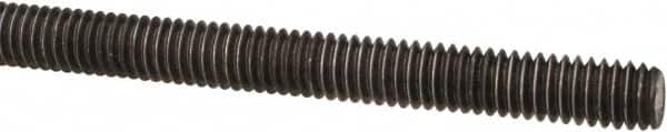 Made in USA - 5/16-18 UNC (Coarse), 3' Long, Low Carbon Steel Threaded Rod - Oil Finish Finish, Right Hand Thread - Americas Industrial Supply
