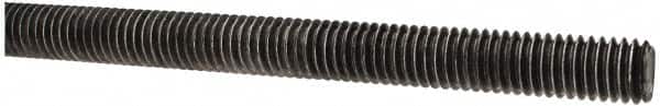 Made in USA - 7/16-14 UNC (Coarse), 3' Long, Low Carbon Steel Threaded Rod - Oil Finish Finish, Right Hand Thread - Americas Industrial Supply